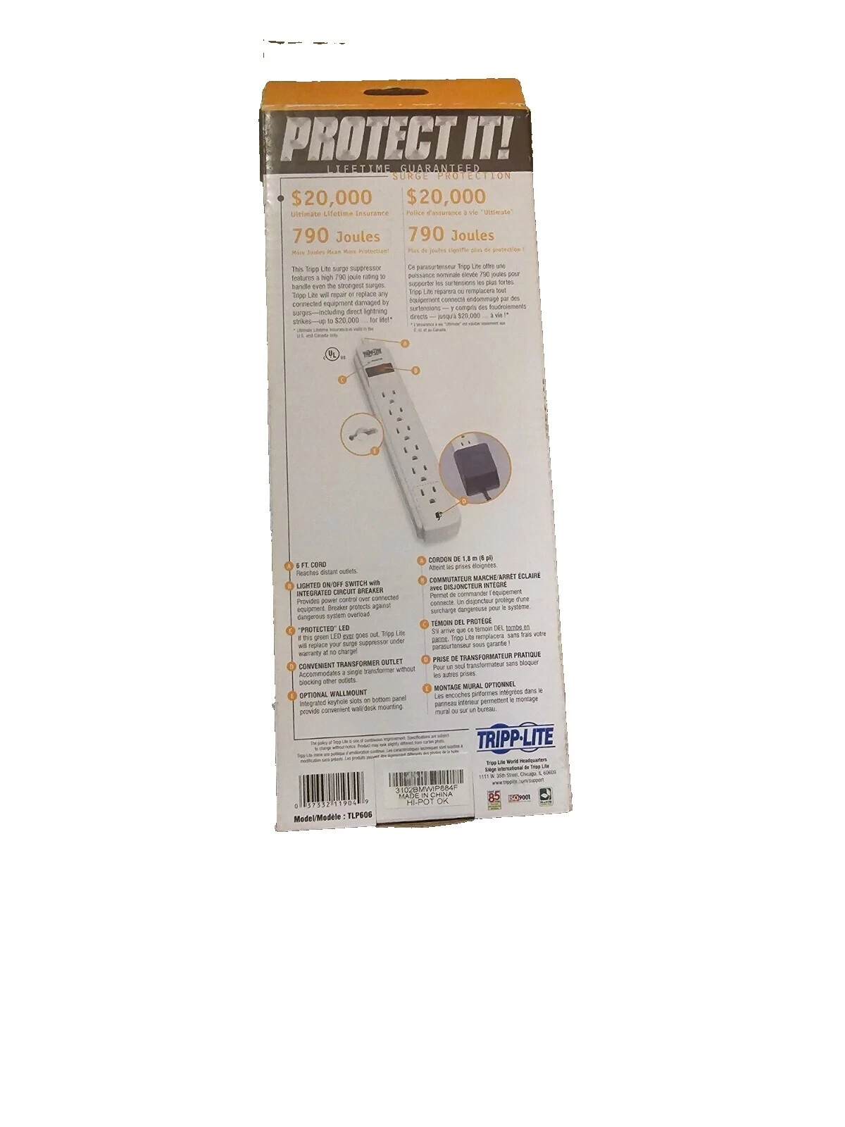 Tripp Lite 5-9ft. 6 Outlets Surge Protectors and Power Strips