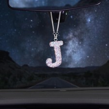 Bling Rearview Mirror Charms, Diamond Crystal Rhinestone Car Mirror Hanging A...