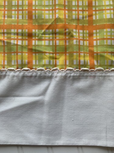 Vintage Springmaid Plaid Orange Yellow Green Pillowcases PAIR Standard - Picture 5 of 9