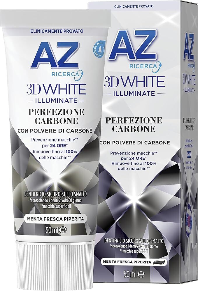AZ 3DWhite Illuminate Perfezione Carbone - dentifricio sbiancante 50 ml- PEZZI 3