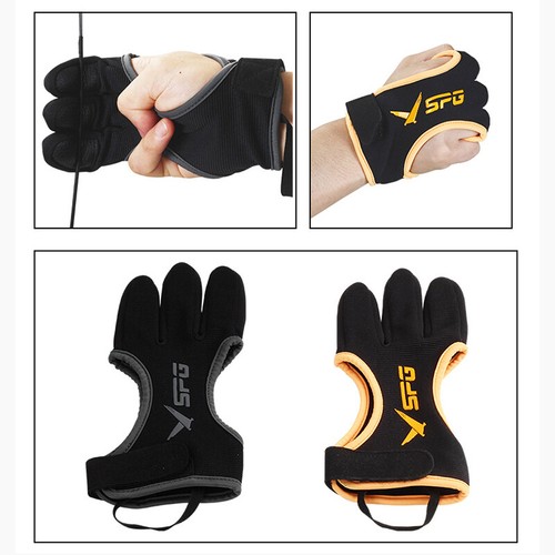 Archery Three-finger Finger Thickened Gloves Fingertip Recurve Bow String Gloves - Picture 7 of 14
