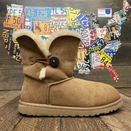 Ugg Australia Bailey Botón Para Mujer Talla 6 US 36 EU 5991Y Marrón-bota  corta | eBay
