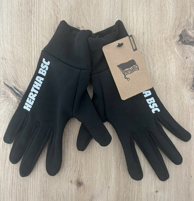 Hertha BSC Handschuhe Fanartikel Gr. M-L Schwarz/Weiß Herstellernr. 240054905