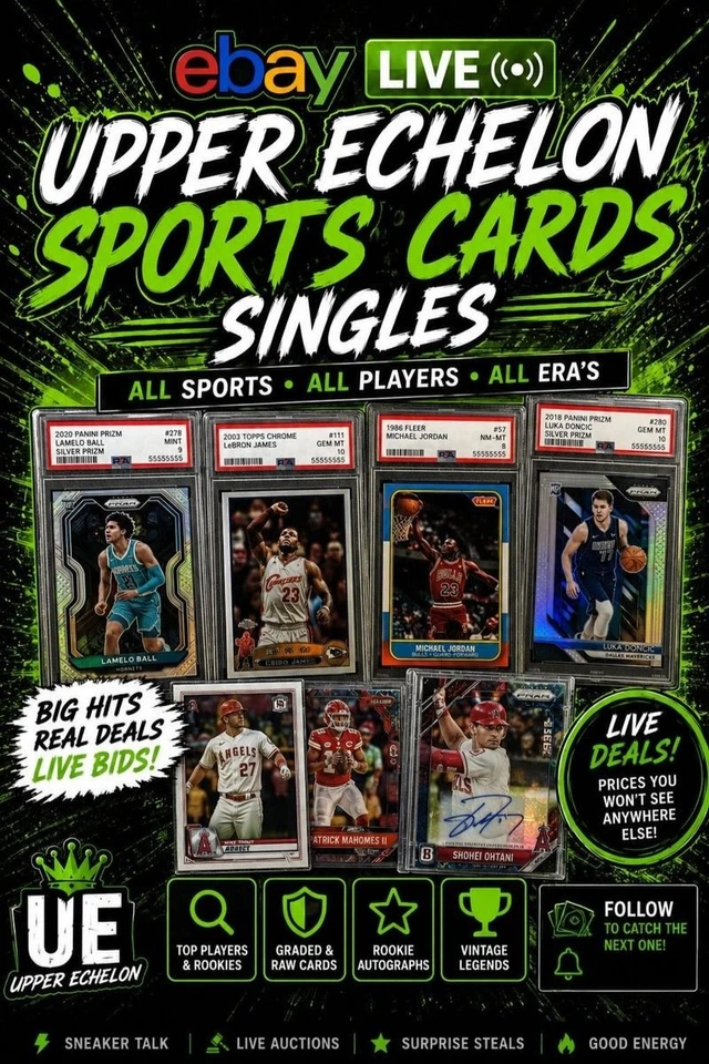 $1 STARTS SPORTS CARD SINGLES WITH RAB @ UPPER ECHELON