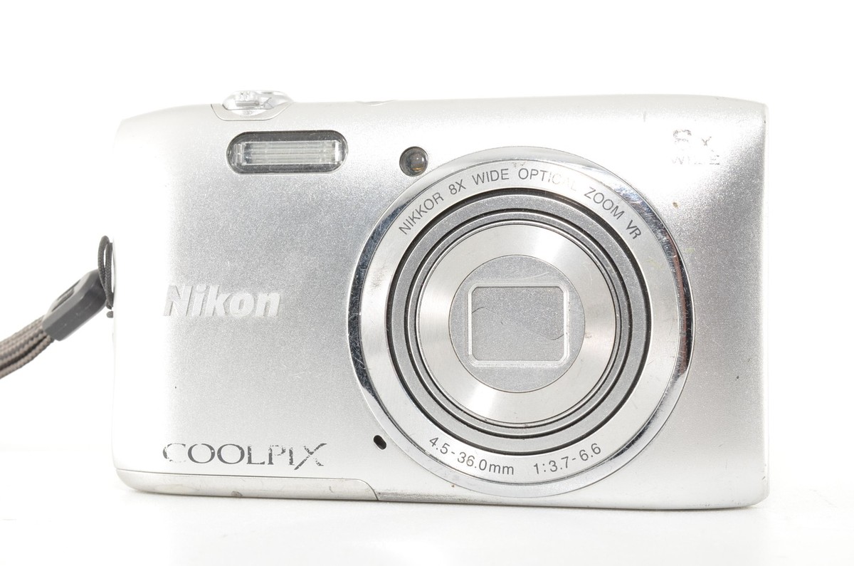N.MINT] Nikon Coolpix S3600 Silver Digital Camera Tested Working