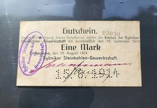 Notgeld Emmagrube - Rybniker Steinkohlen- Gewerkschaft - 1 Mark - 15.8.1914