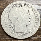 1897 Barber Liberty Head quarter90% silver Actual coin Fill Your Collection Up