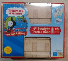Thomas Friends Wood Track - 4" Straight Track - 4 pcs 99905 Learning Curve NEW