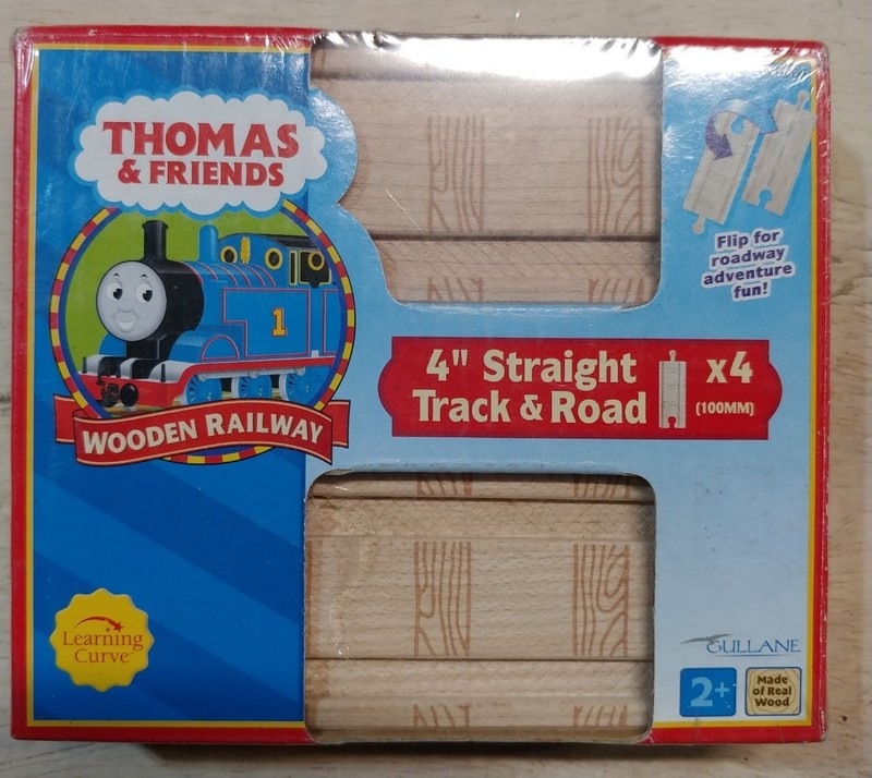 Thomas & Friends Wood Track - 4" Straight Track - 4 pcs 99905 Learning Curve NEW