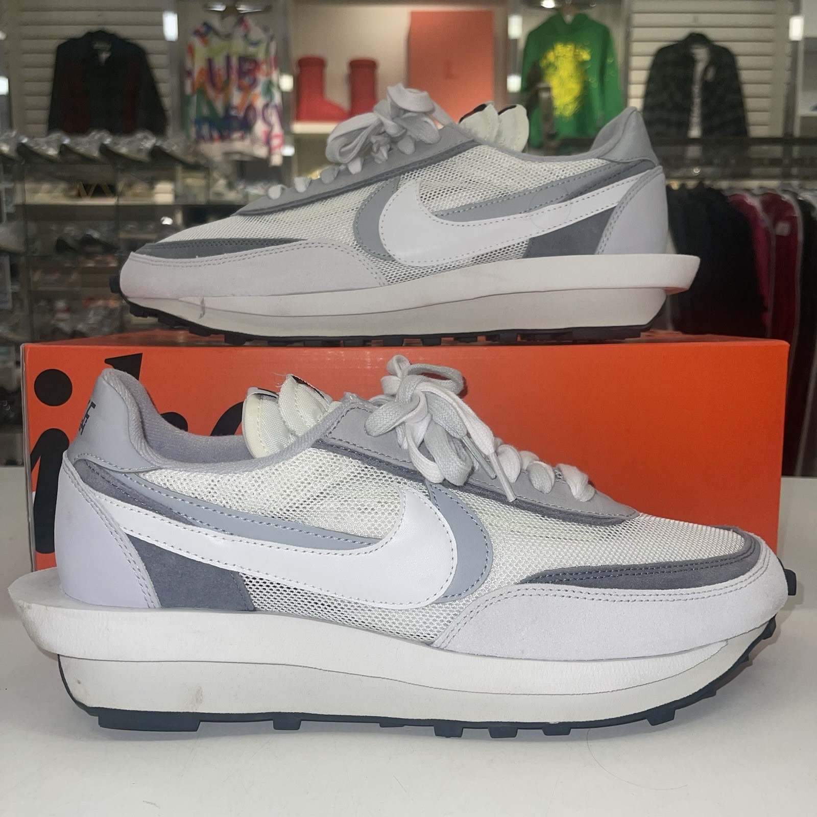 SACAI X NIKE Taglia 12 Nike LDV Waffle x Fragment Design x Sacai Gray LEGGERMENTE INDOSSATE CON SCATOLA