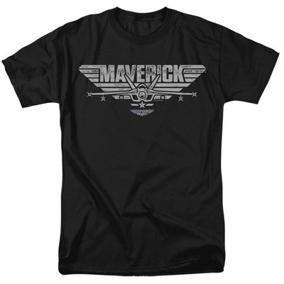 Top Gun: Maverick Flugzeug Logo T-Shirt Herren Damen Schwarz Crew Neck