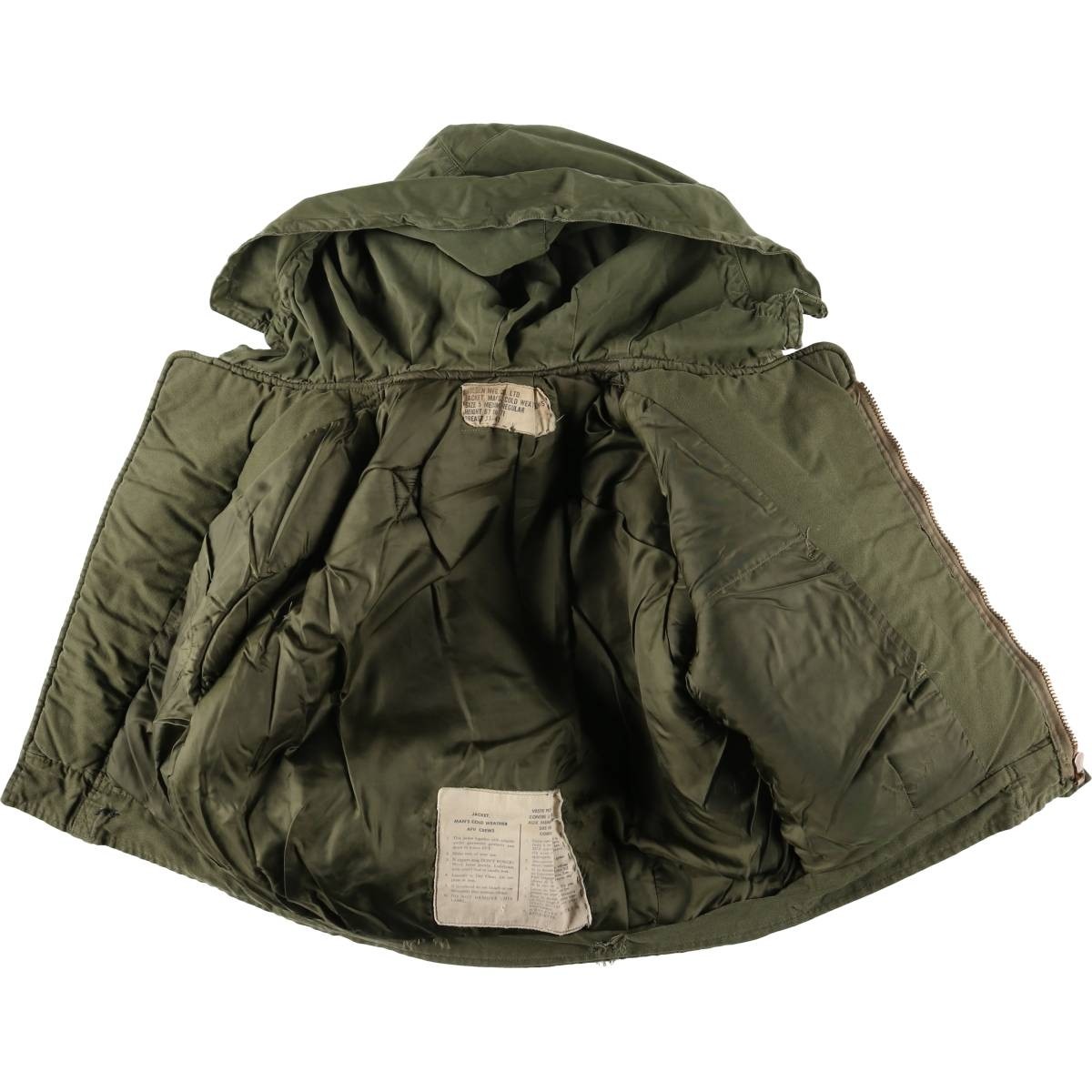 Vintage Canadian Military CVC Hooded Padded Tanker Jacket Size 5 