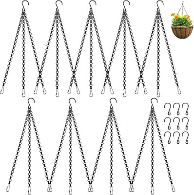 9 Pack 22 Inch Hanging Chains, 3 Leads Hanging Chain with Hooks for Plant Flower