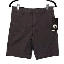 Volcom Charcoal Gray Brown Boys Monty Shorts NWT 16 28 