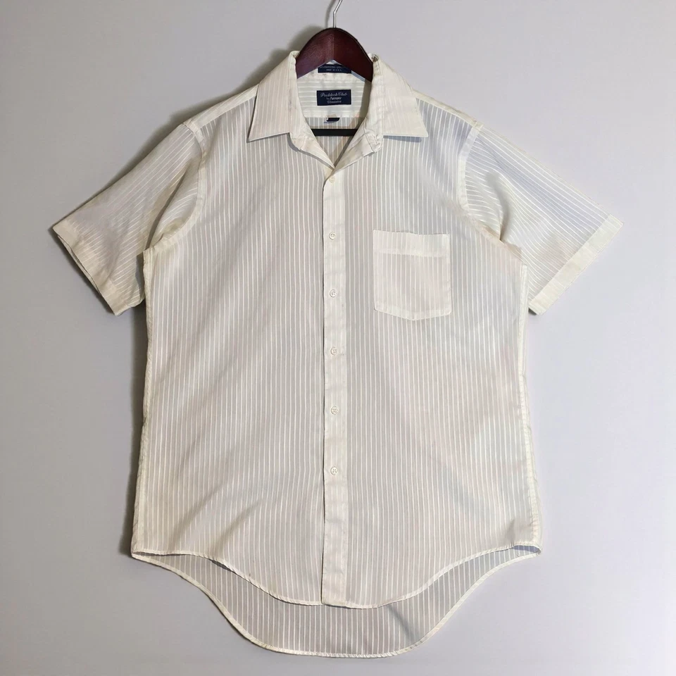 Camisa de Vestir Flecha Vintage Años 60 Para Hombre Grande Marfil Semi Translúcida Mod Grunge Punk Foto 2 de 4