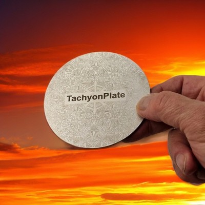 Tachyonen-Platte aus Edelstahl   Speziell Graviert mit Tachyon aktiven Symbolen