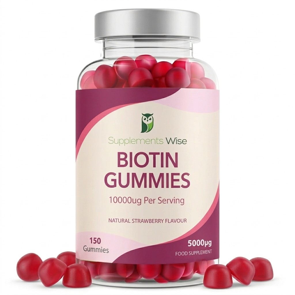 Biotin Gummies 150, 10000mcg per serving,  Strawberry, Vegan-Hair, Skin, Nails
