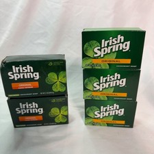 Irish Spring Original Deodorant Soap Bar 5 Pack Bars NO linseed