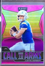 2021 Playoff Justin Herbert #CA-JHE Chargers Call to Arms Pink