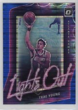 2020-21 Panini Donruss Optic Lights Out Blue Pulsar Prizm Trae Young #4 09xd