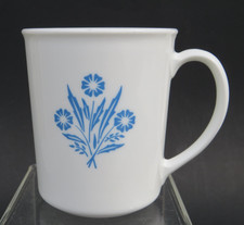CORELLE Corningware 1970's BLUE CORNFLOWER 4" MUGS Straight Sided Pyroceram