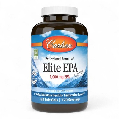 Carlson Labs Elite EPA Gems 1000 mg Fischöl - 120 Weichkapseln Triglyceridunterstützung