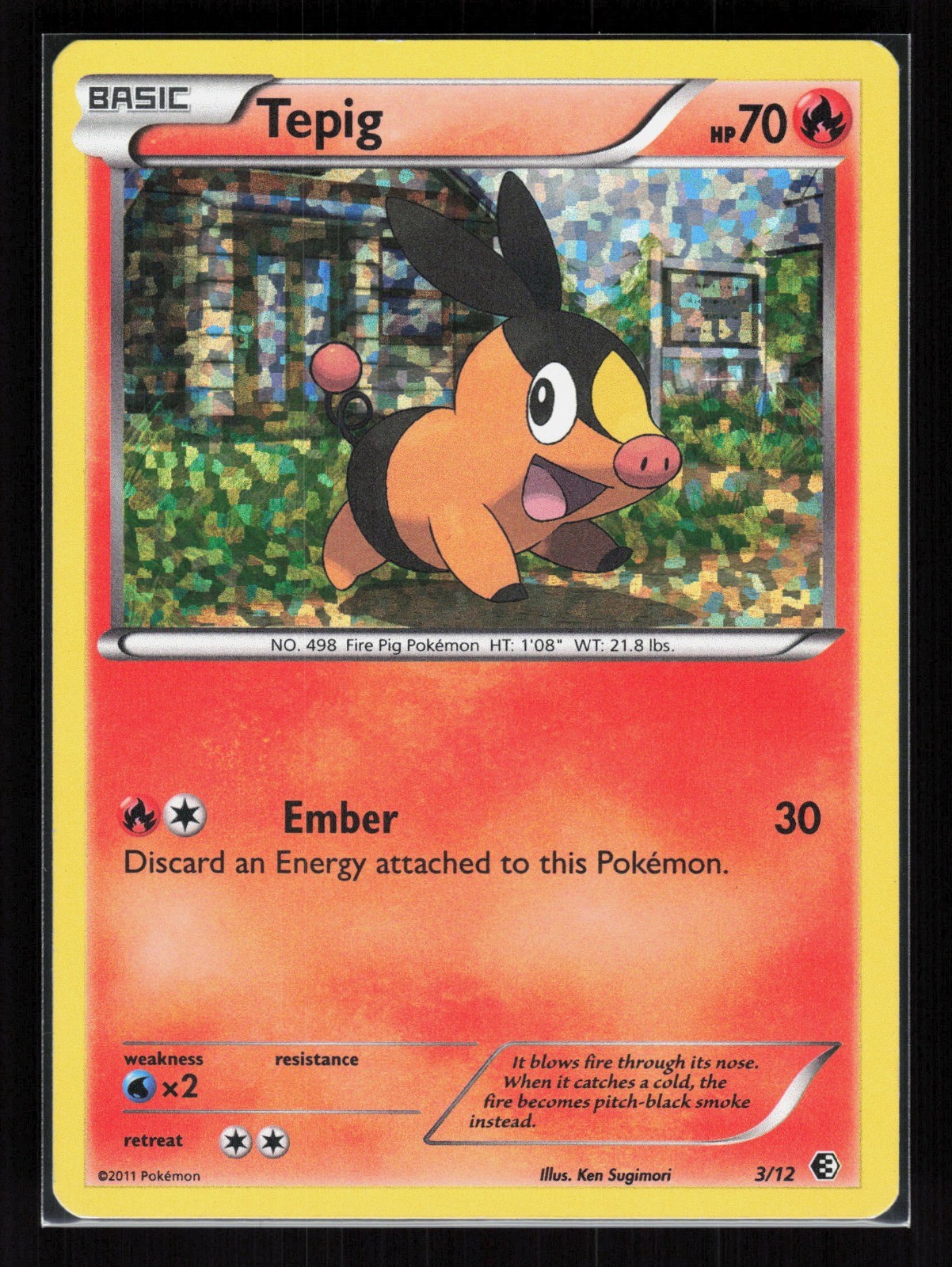 Tepig - 3/12 Holo Promo Pokemon McDonald's Promos 2011 003/012 MP