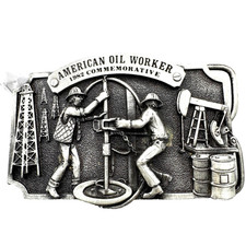 Arroyo Grande American Oil Worker 1982 Commemorative Belt Buckle Landman Limited