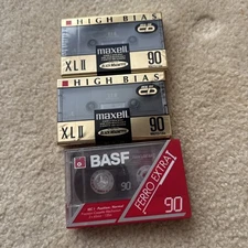 Lot Of 3 Maxell XLII 60 Audio Cassette Tapes Basf Vintage 80s 90s Sealed