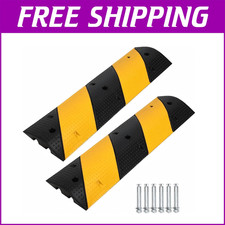   2 Pk Rubber Speed Bump Heavy Duty 2 Channel Modular Cable Protector Ramp 25000
