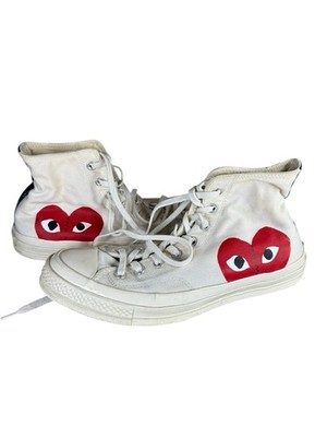 Converse Comme des Garçons Play Chuck Taylor High Milk Heart Men 9 Women 11