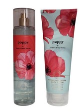 NEW 2 Bath Body Works Poppy Ultimate Hydration Body Cream Mist 8 oz