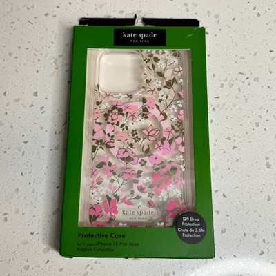 Kate Spade for iPhone 15 Pro Max Case MagSafe Floral Pink White Protective Shell