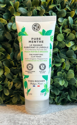 Yves Rocher PURE MENTHE Purifying Clay Mask with Organic Peppermint  2.5 fl oz