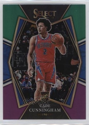 2021 Select Premier Level Green White Purple Prizm Cade Cunningham Rookie RC 0hl
