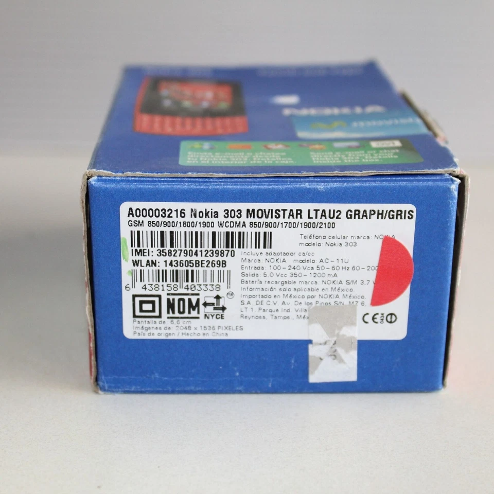 Редкий винтажный смартфон Nokia ASHA 303 Movistar 3G Латинская Америка в коробке - Изображение 2 из 4
