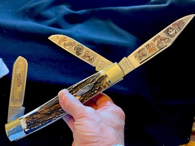 Giant XX L Display Rigid(Hoffritz) Germany 9  Stag 2 Pound Sportsman s Knife 003