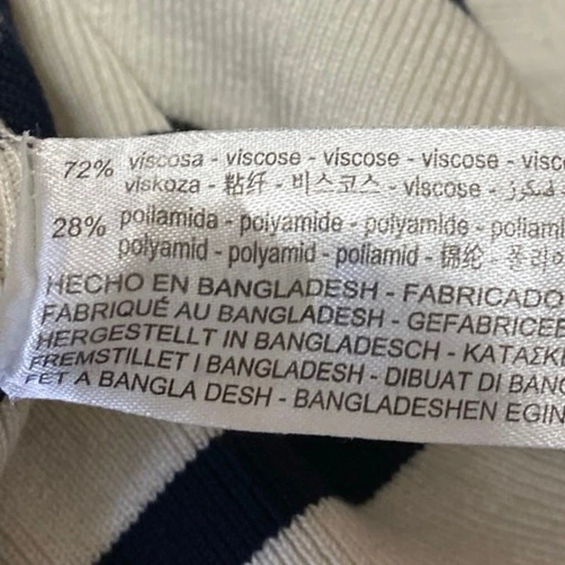 Camiseta Top Zara Para Mujer Blanca Negra Rayas Acanalada Tejida Manga Corta Talla S Foto 4 de 4