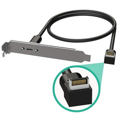 LINKUP - USB 3.2 Gen 2x2 20Gbps Type C Panel - 100cm, Right Angle Connector 