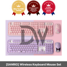SANRIO My Melody, Kuromi Wireless Keyboard Mouse Set / Retro Typing Keyboard