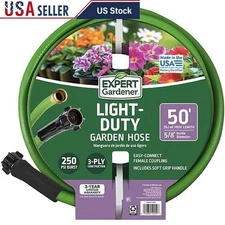 Light Duty Vinyl Garden Hose 5/8 x 50ft Flexible Leak Resistant Watering Hose US