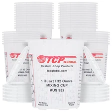 32-Ounce (1 Quart) Paint & Epoxy Mixing Cup Calibrated Ratios - Pack of 36 Cups