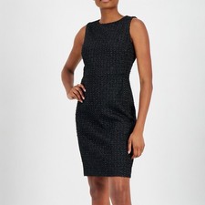 NWT Anne Klein Black Women's Boucle Sheath Dress - Sz 2 MSRP $119