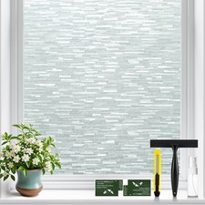 Frosted Window Privacy Film Static Cling No Glue Removable Reusable UV Blocking