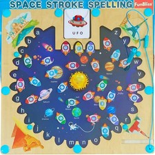 Magnetic Alphabet Maze Board, Montessori Wooden Kids Toys for Ages 3-5, Trave...