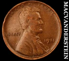 1911 Lincoln Wheat Cent- Scarce Better Date- No Reserve #K2042