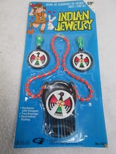 Vintage 1970's dime store toy American Indian Jewelry Gurdy International NOS