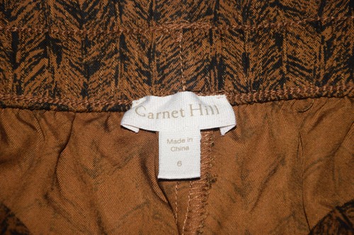 Garnet Hill Womens Brown Print Straight Leg Pants-Size 6-Original Price $119 - Picture 3 of 8