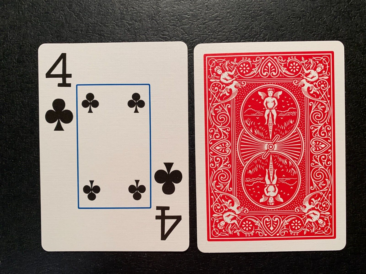 Swap Playing Card JUMBO Four of Clubs BICYCLE One Card U.S.A. | eBay