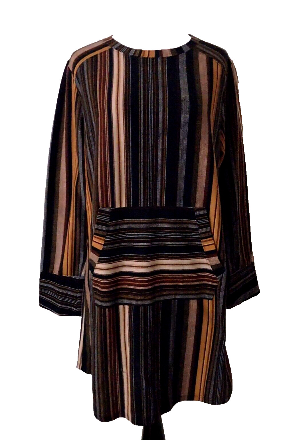 BEBOP PULLOVER TUNIC MULTICOLOR STRIPES POCKET LO… - image 2